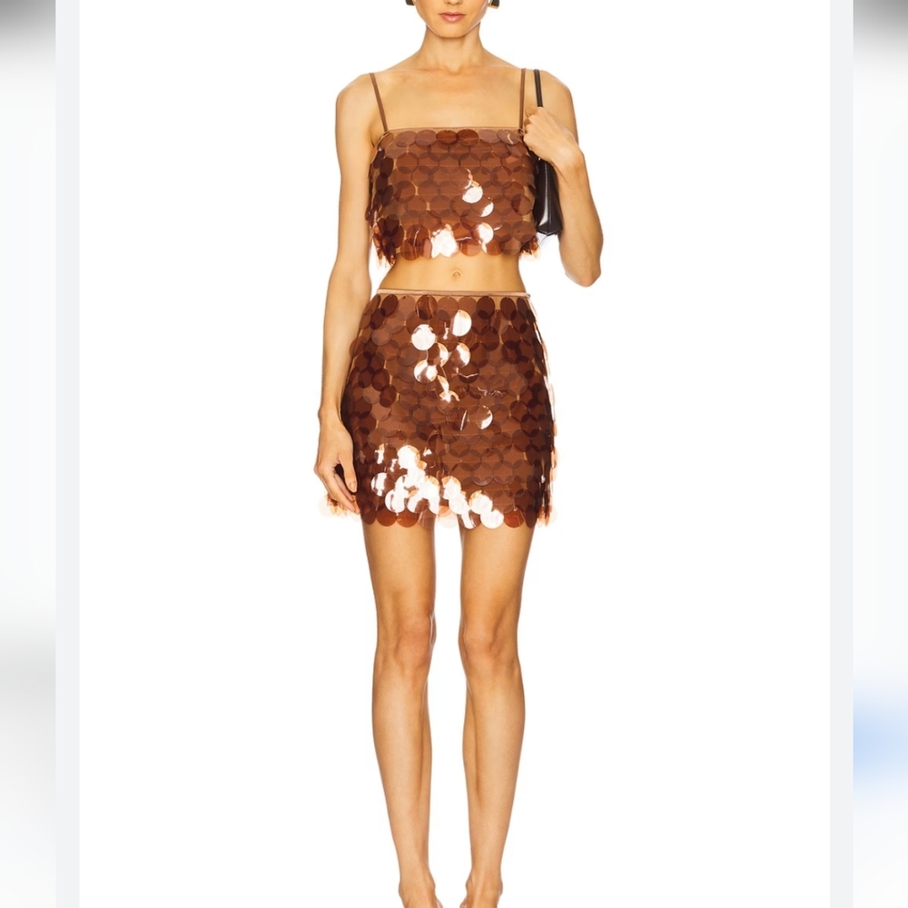 SAYLOR Copper Large Sequin 2 Piece matching set  Size XS like new condition
